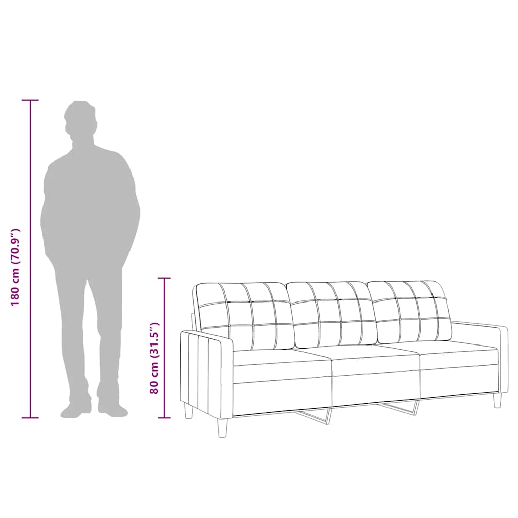 Trosjed od tkanine svjetložuti 180 cm