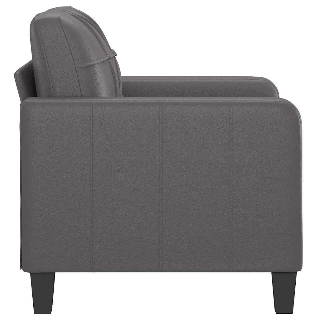 Fotelja siva 60 cm od umjetne kože