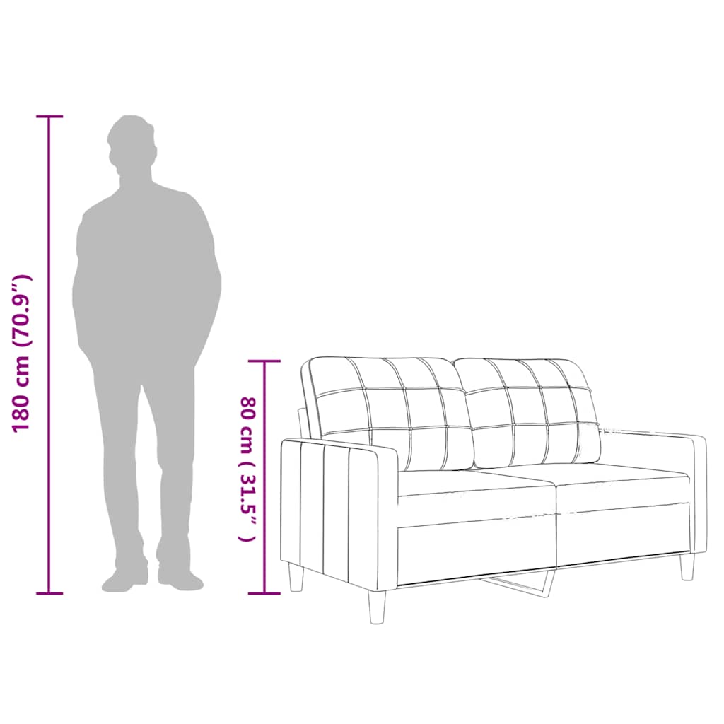 Dvosjed od tkanine krem 120 cm od umjetne kože