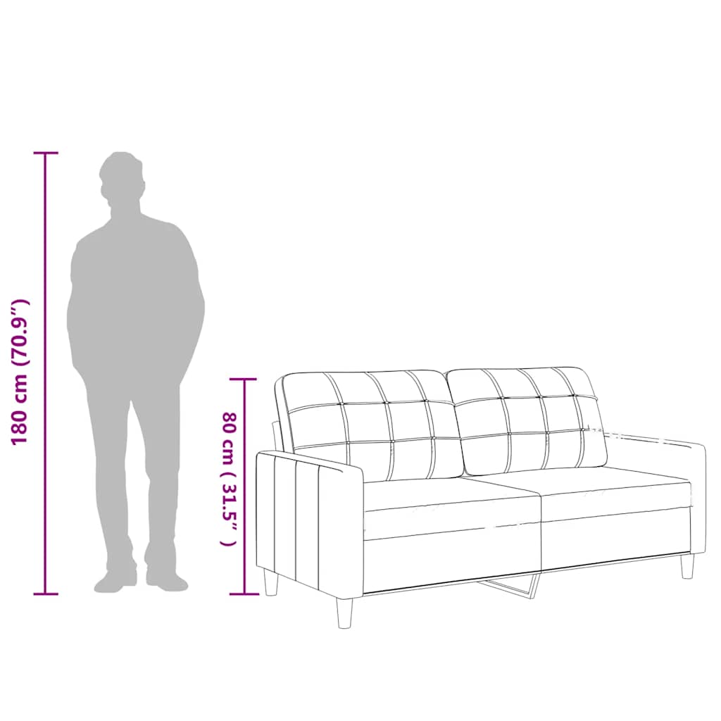 Dvosjed od tkanine siva 140 cm od umjetne kože