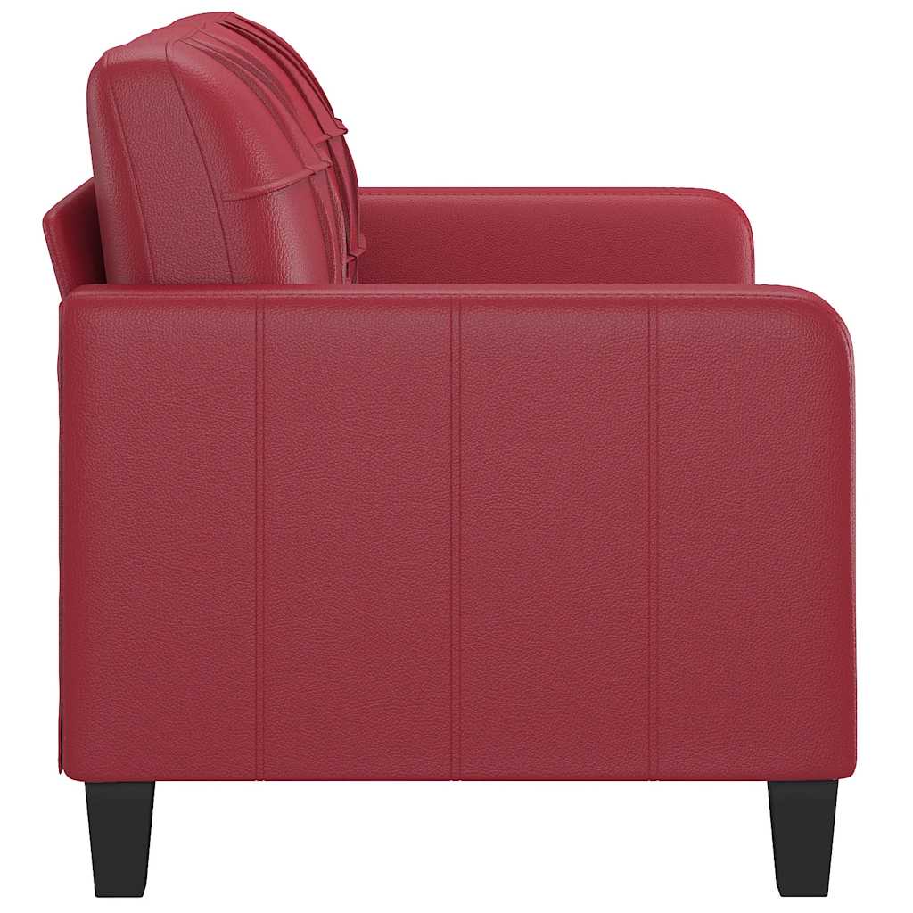 Dvosjed od tkanine crvena boja vina 140 cm umjetne kože
