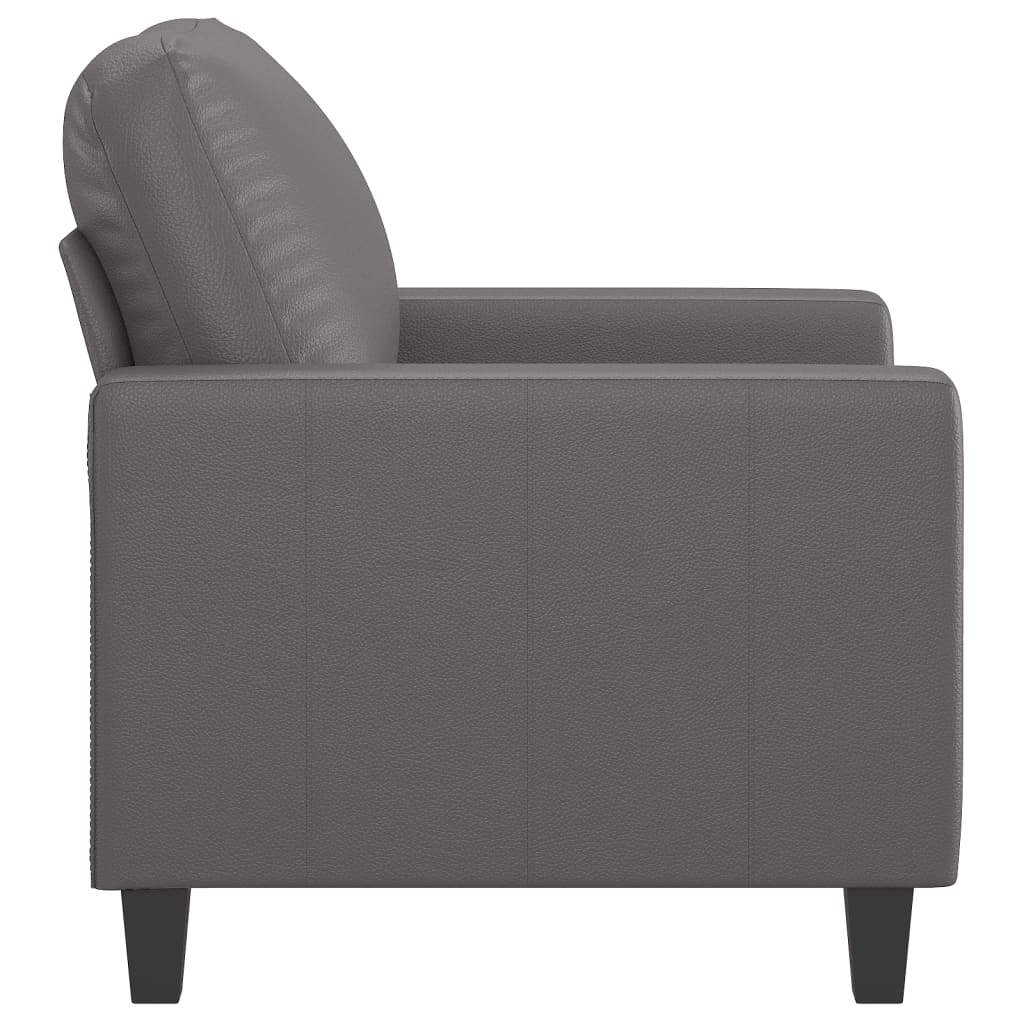 Fotelja siva 60 cm od umjetne kože