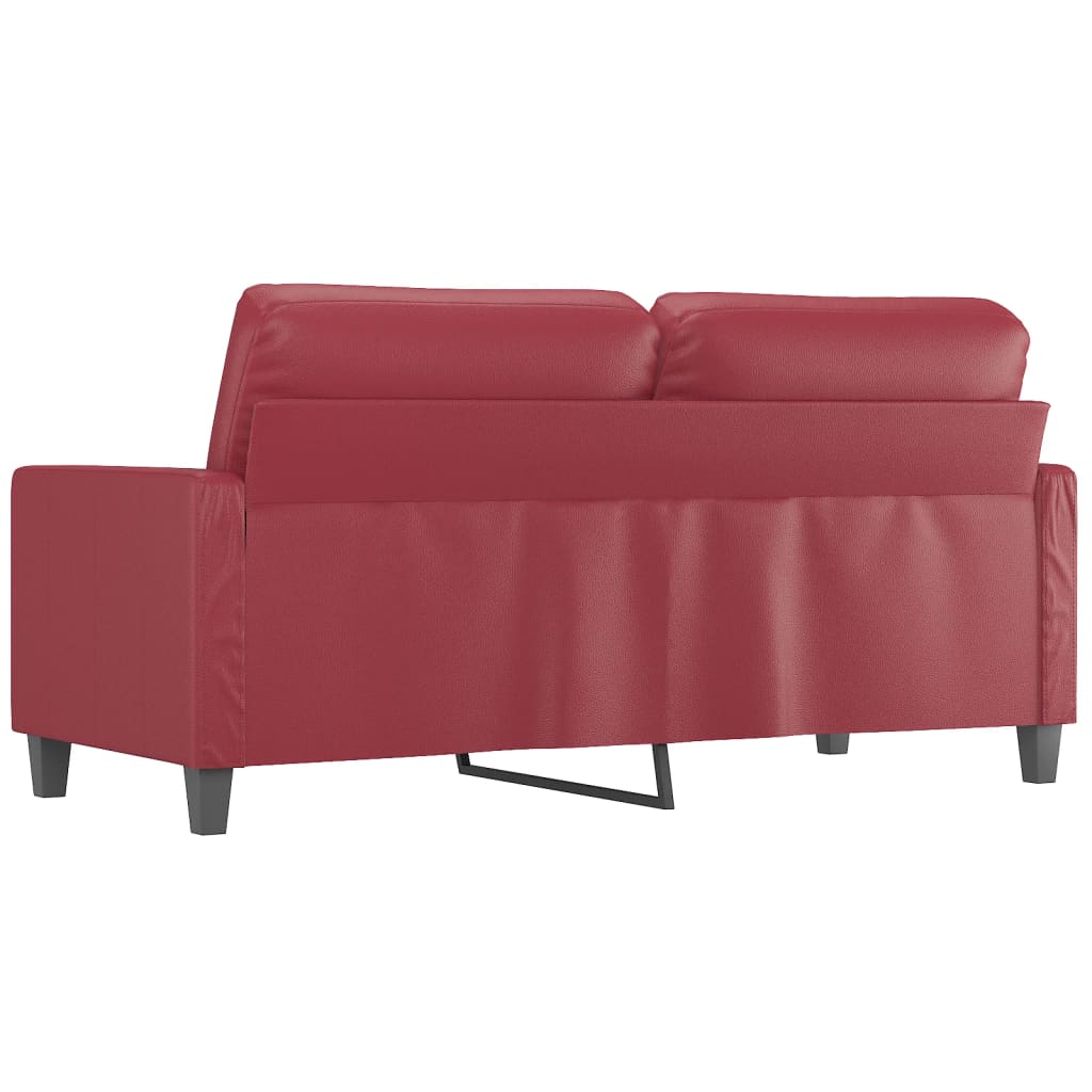 Dvosjed od tkanine crvena boja vina 140 cm umjetne kože