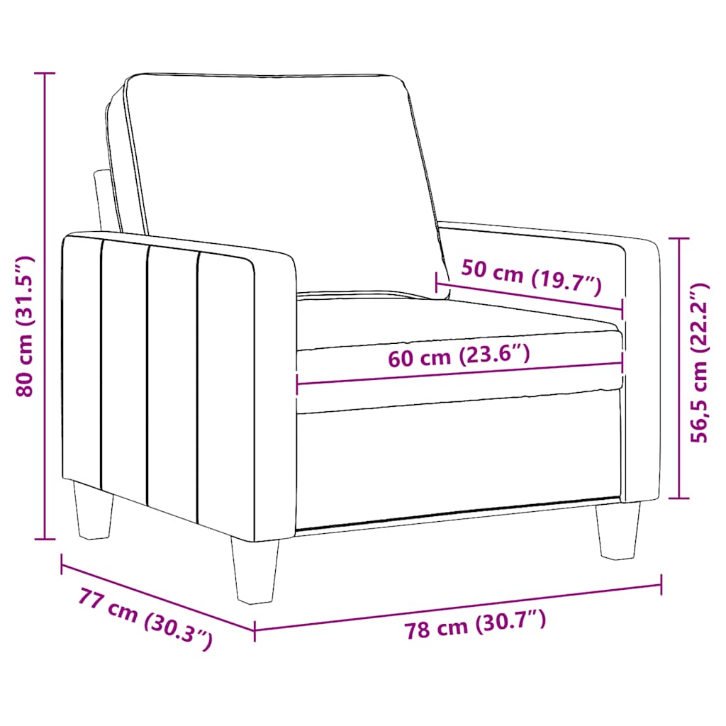 Fotelja Svjetložuta 60 cm od tkanine