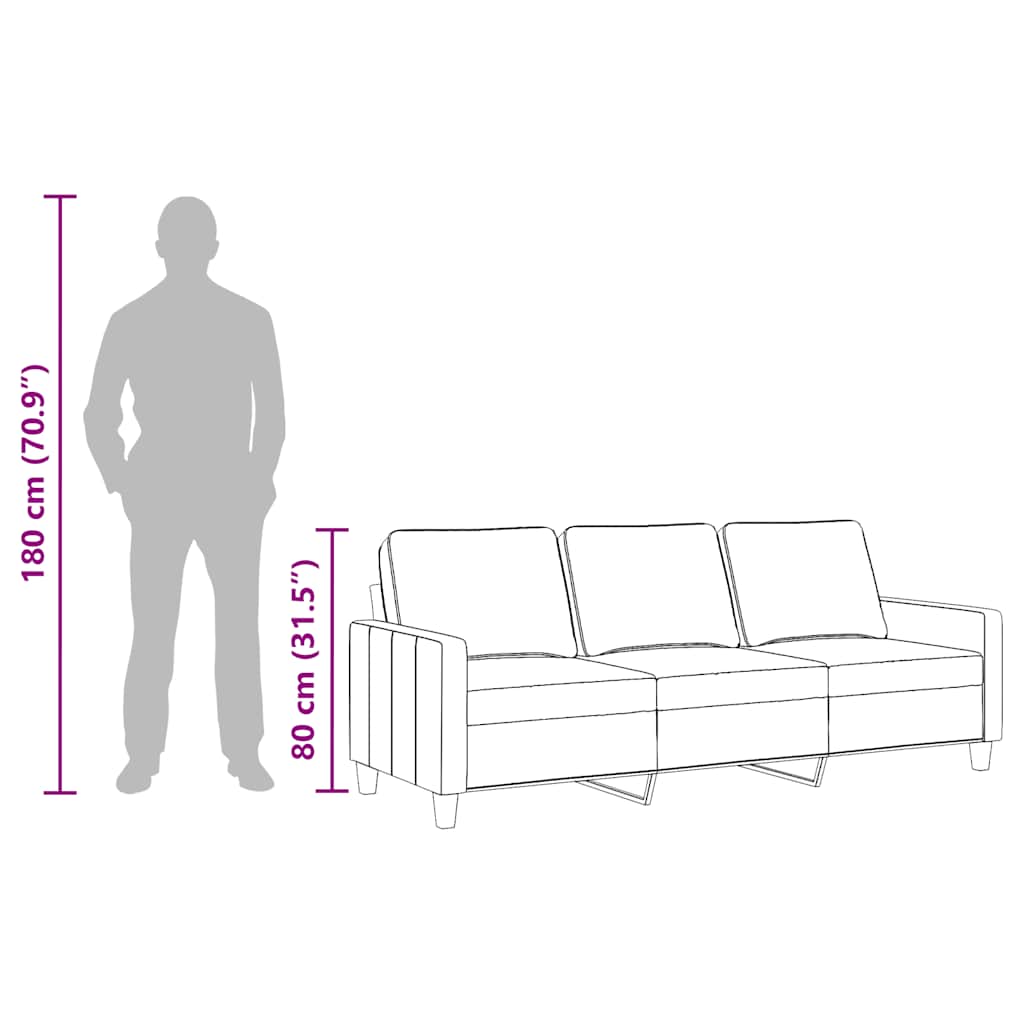 Trosjed od tkanine Smeđe-siva 180 cm