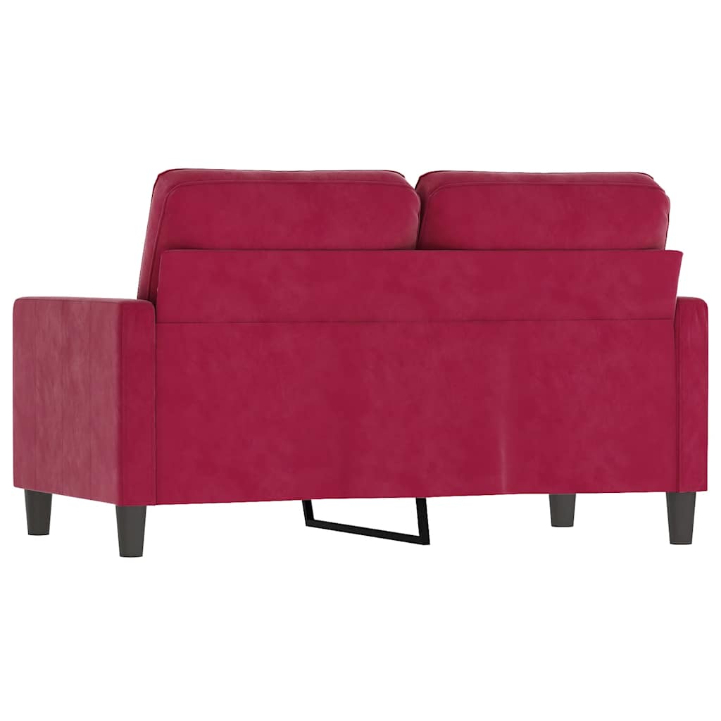 Dvosjed crvena boja vina 120 cm baršunasti
