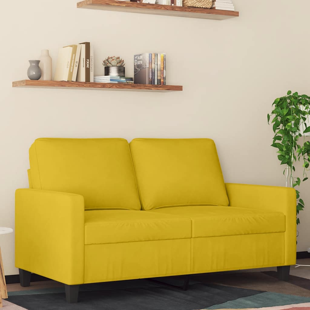 Dvosjed žuti 120 cm baršunasti