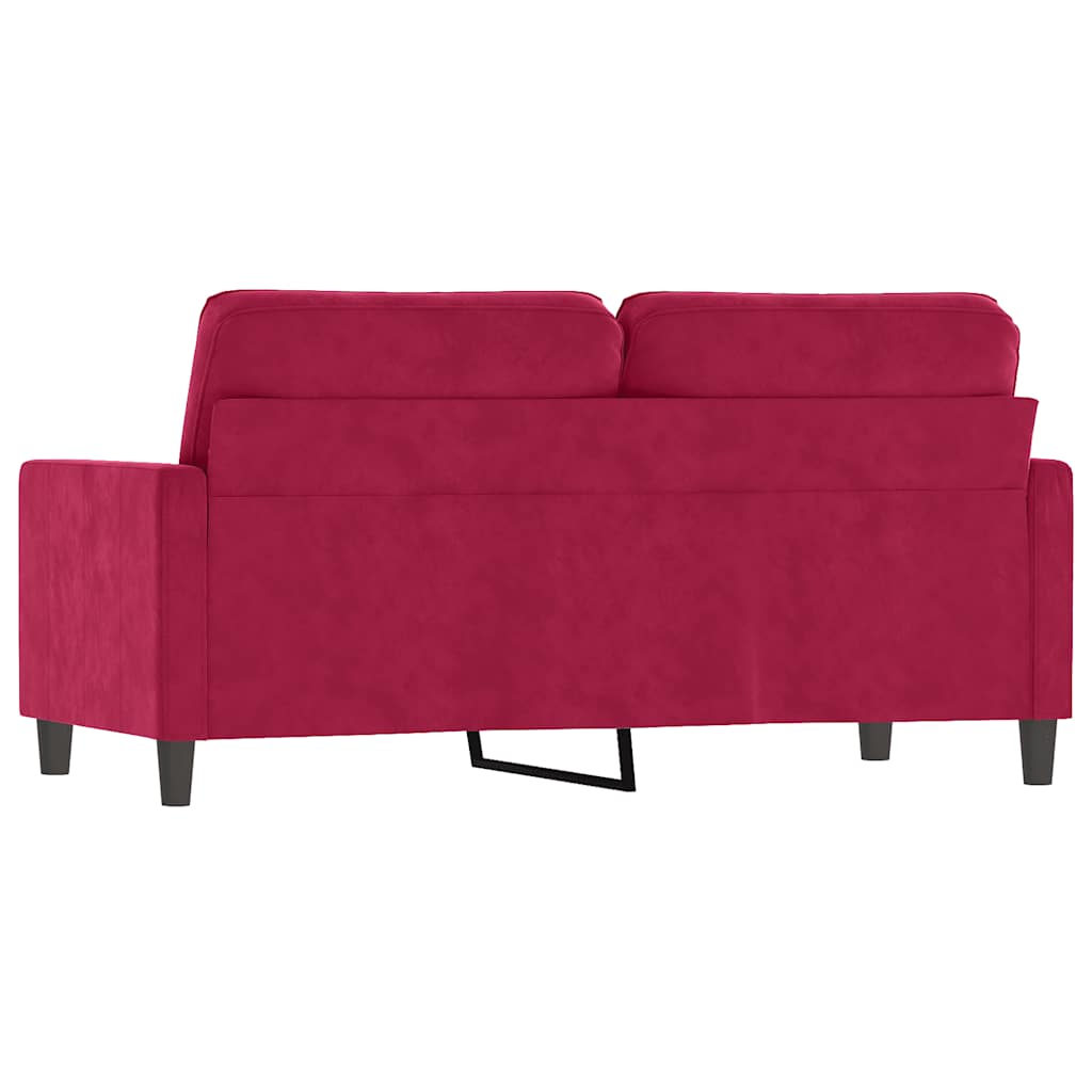 Dvosjed crvena boja vina 140 cm baršunasti