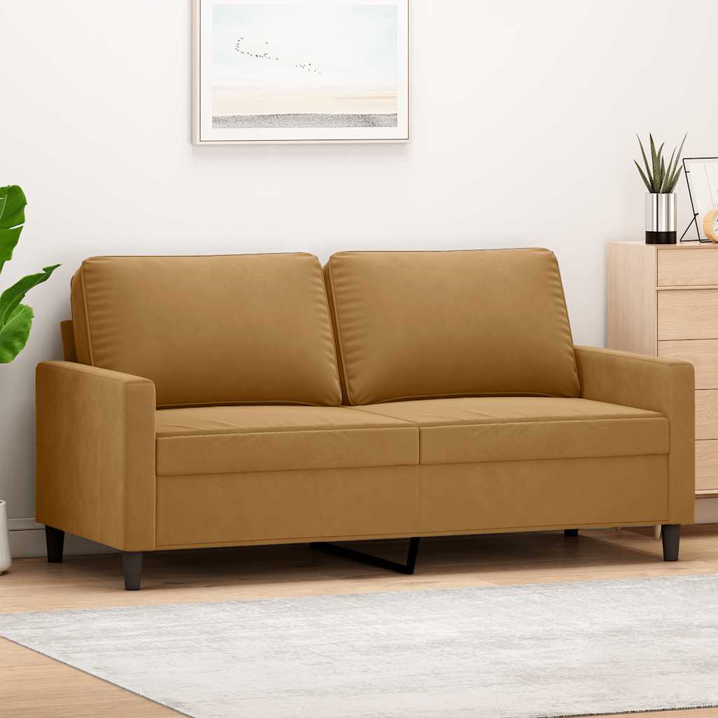 Dvosjed smeđi 140 cm baršunasti