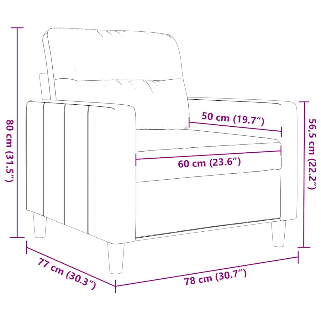 Fotelja Svjetložuta 60 cm od tkanine