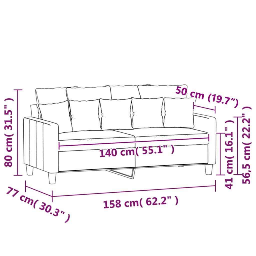 Dvosjed od tkanine svjetlosivi 140 cm