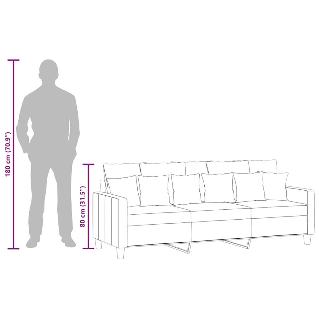 Trosjed od tkanine Crna 180 cm