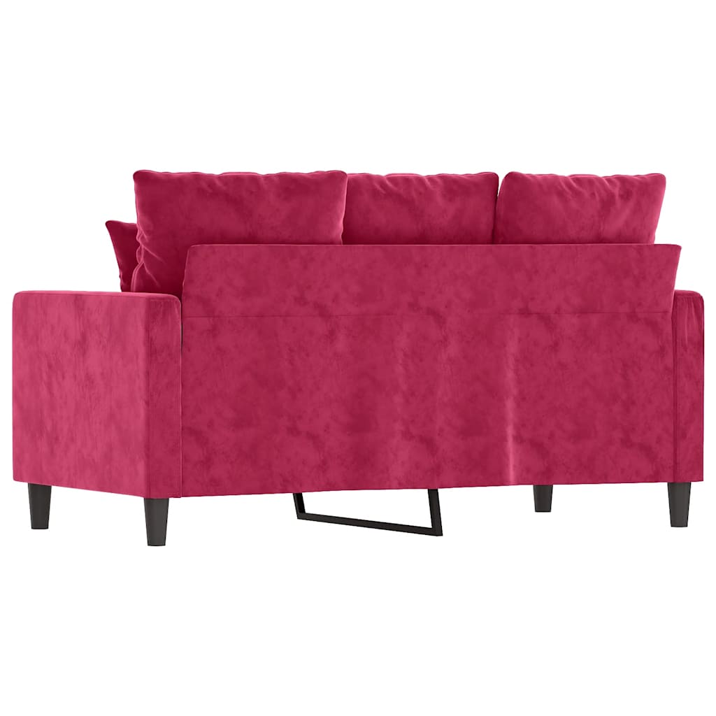 Dvosjed crvena boja vina 120 cm baršunasti