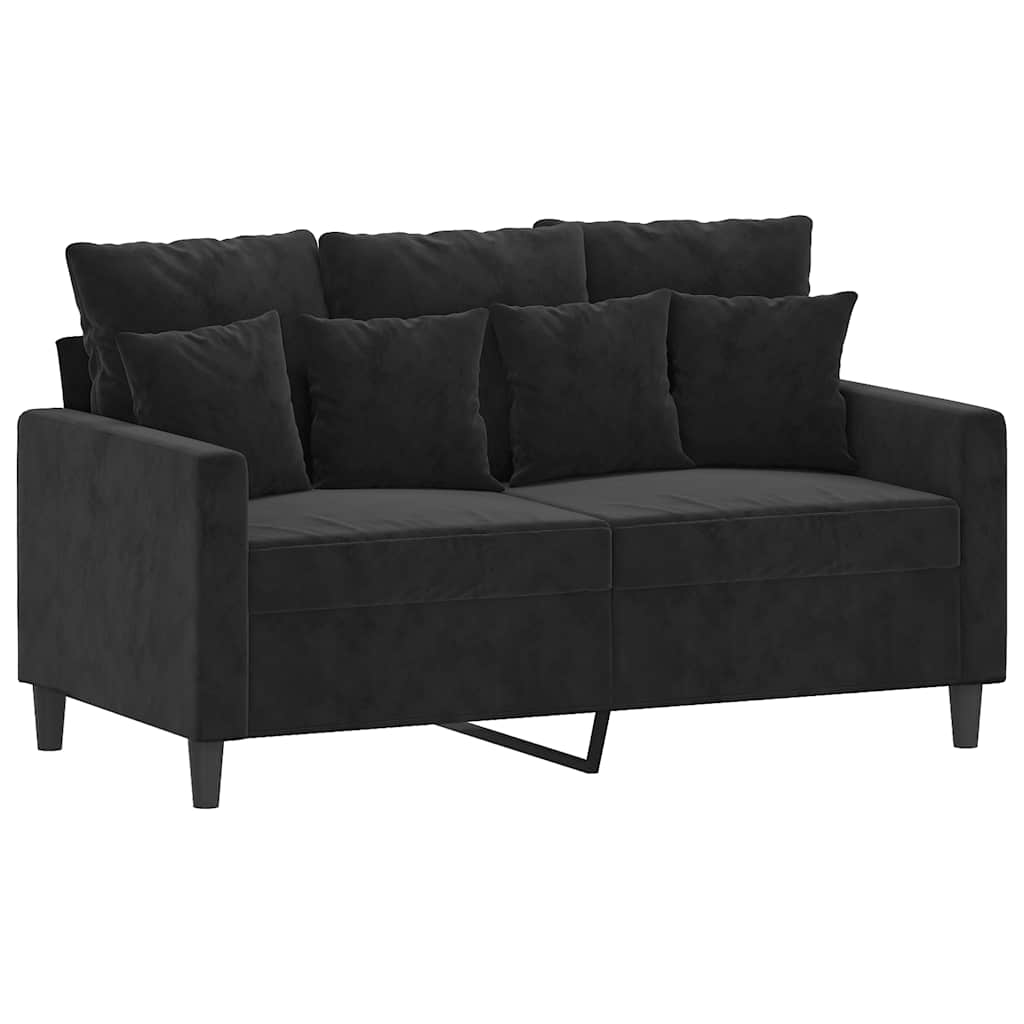 Dvosjed crni 120 cm baršunasti