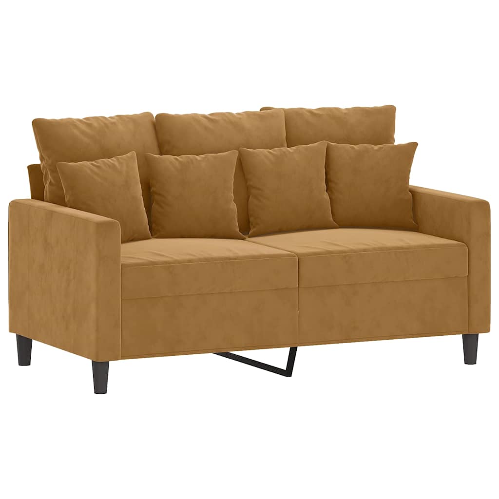 Dvosjed smeđi 120 cm baršunasti