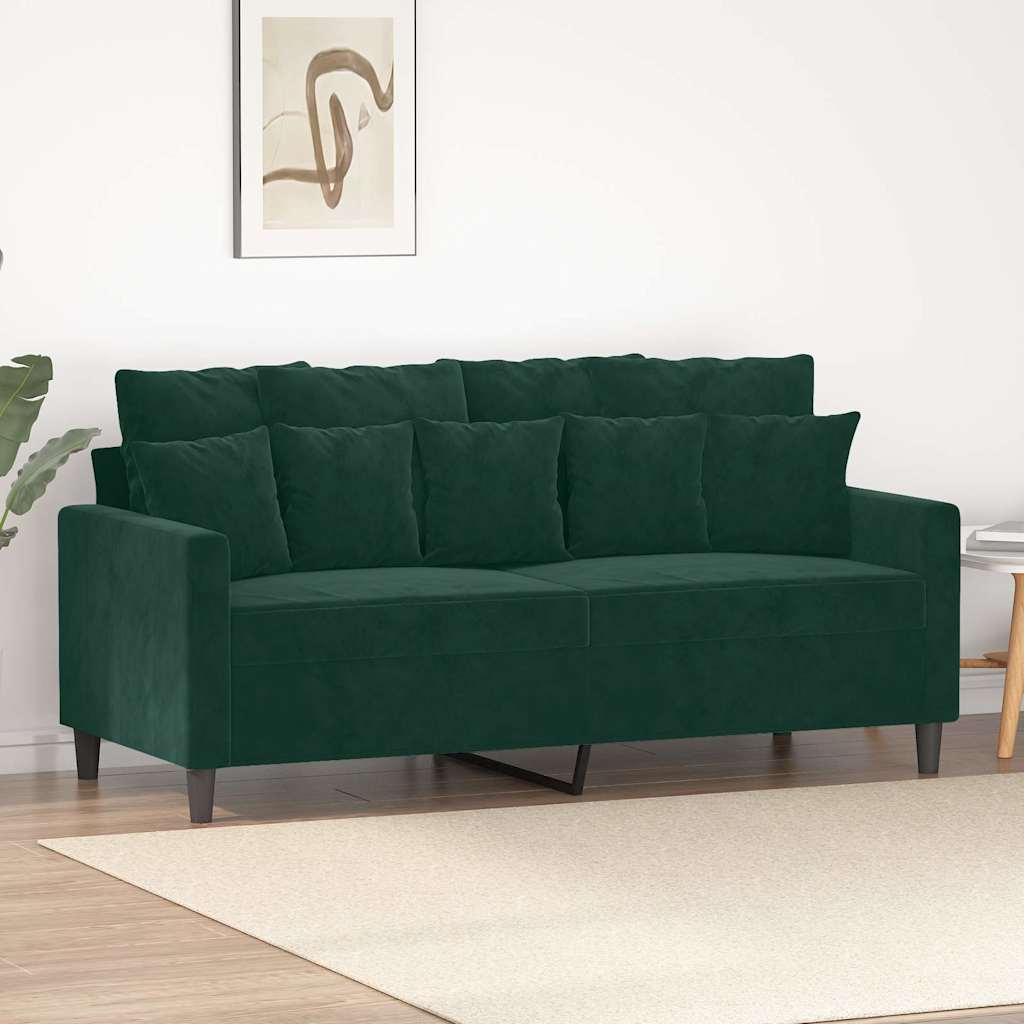 Dvosjed tamnozeleni 140 cm baršunasti