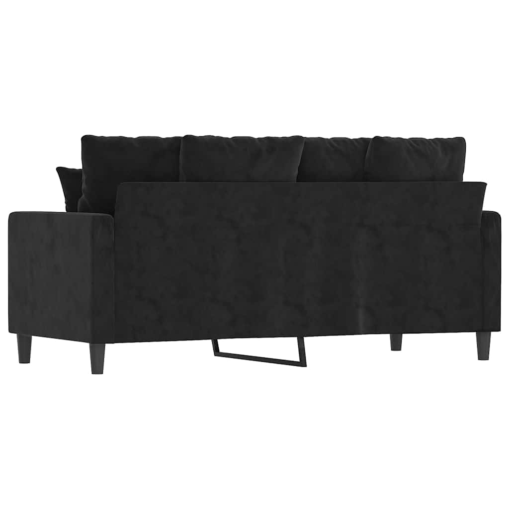 Dvosjed crni 140 cm baršunasti
