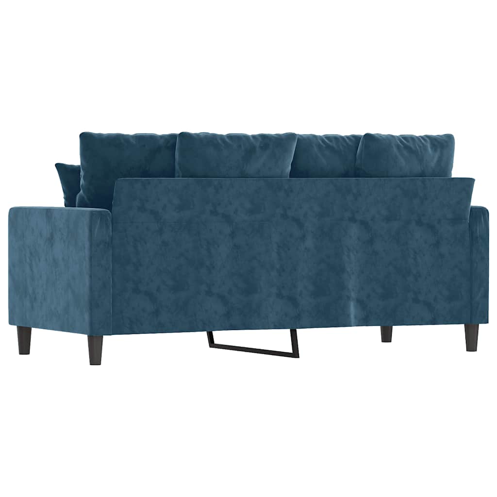 Dvosjed plavi 140 cm baršunasti