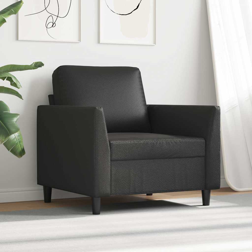 Fotelja crna 60 cm od umjetne kože