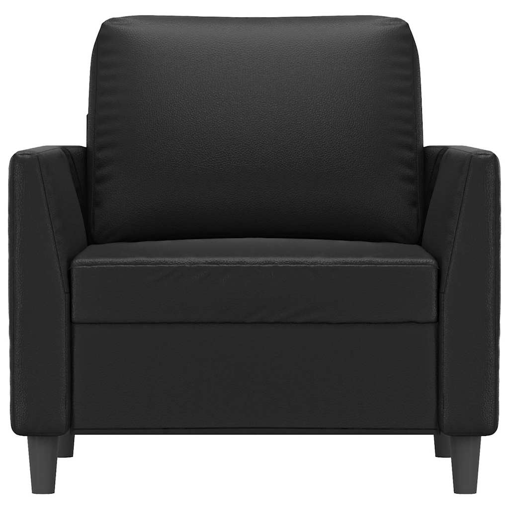 Fotelja crna 60 cm od umjetne kože