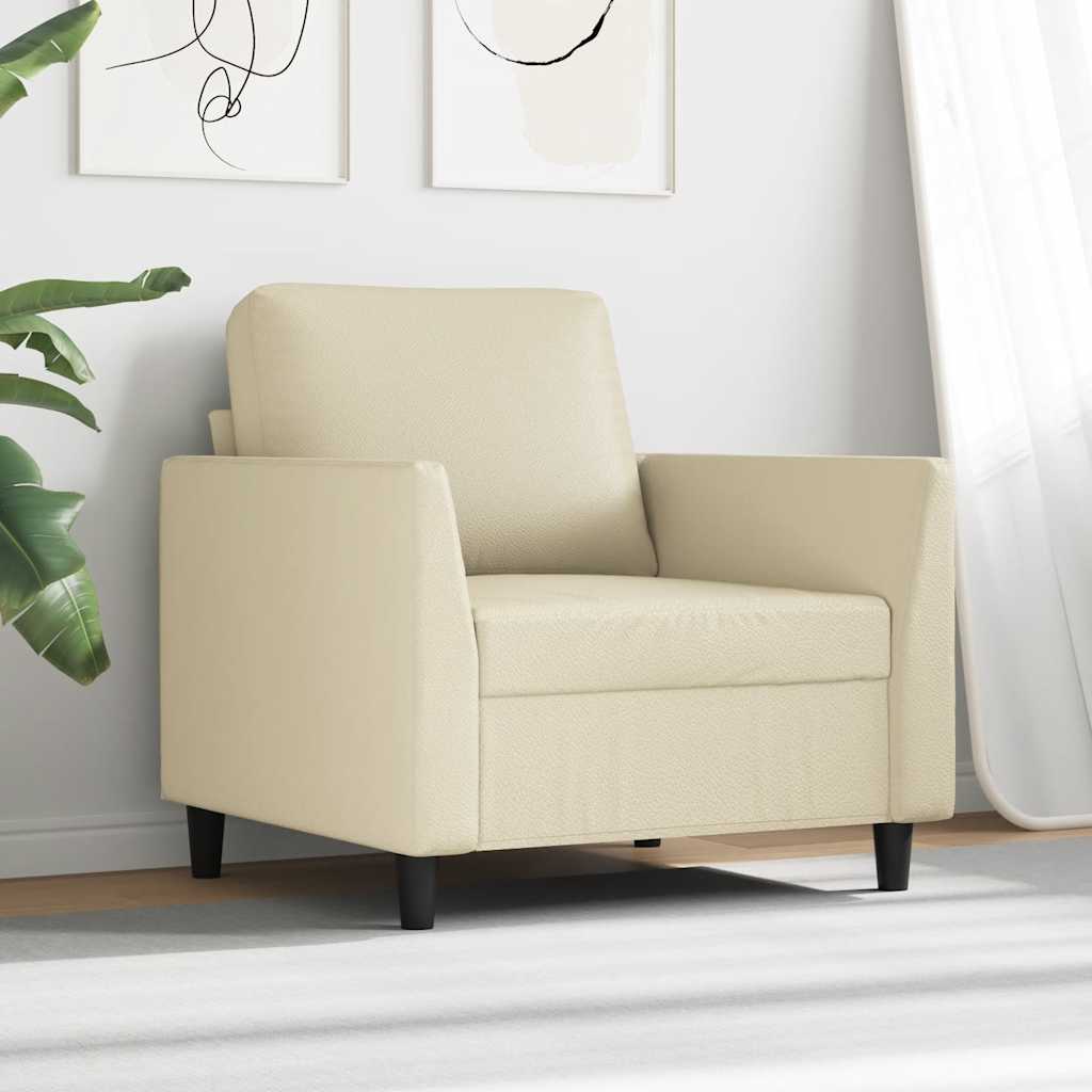 Fotelja krem 60 cm od umjetne kože