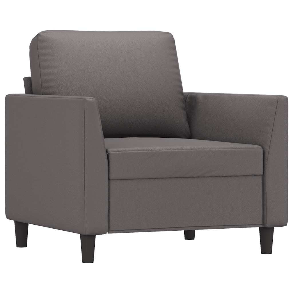 Fotelja siva 60 cm od umjetne kože