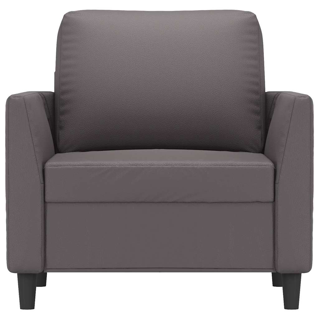 Fotelja siva 60 cm od umjetne kože