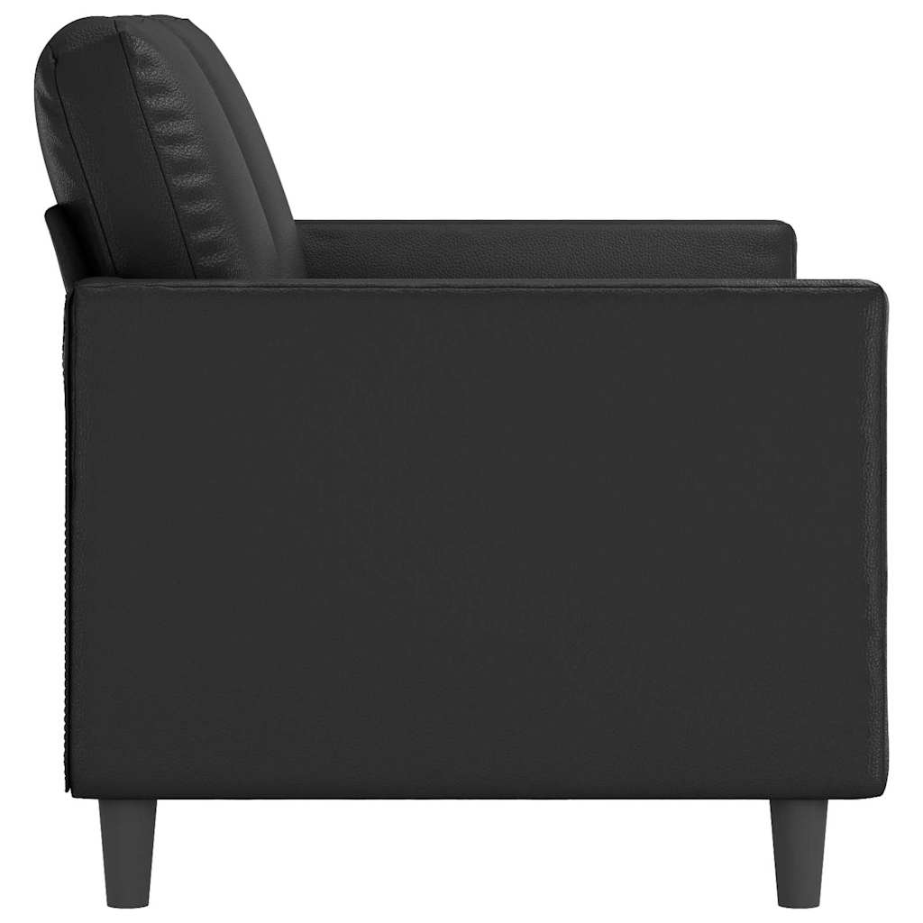 Dvosjed od tkanine crni 120 cm od umjetne kože