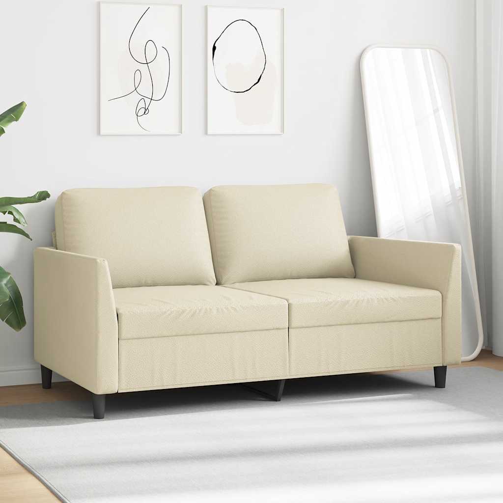Dvosjed od tkanine krem 140 cm od umjetne kože