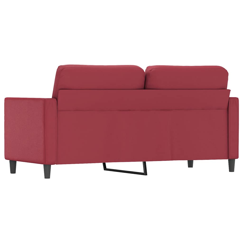 Dvosjed od tkanine crvena boja vina 140 cm umjetne kože
