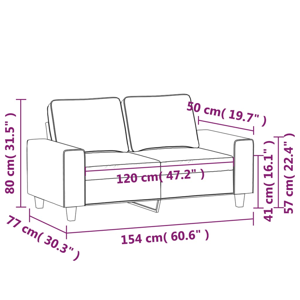 Dvosjed od tkanine crvena boja vina 120 cm