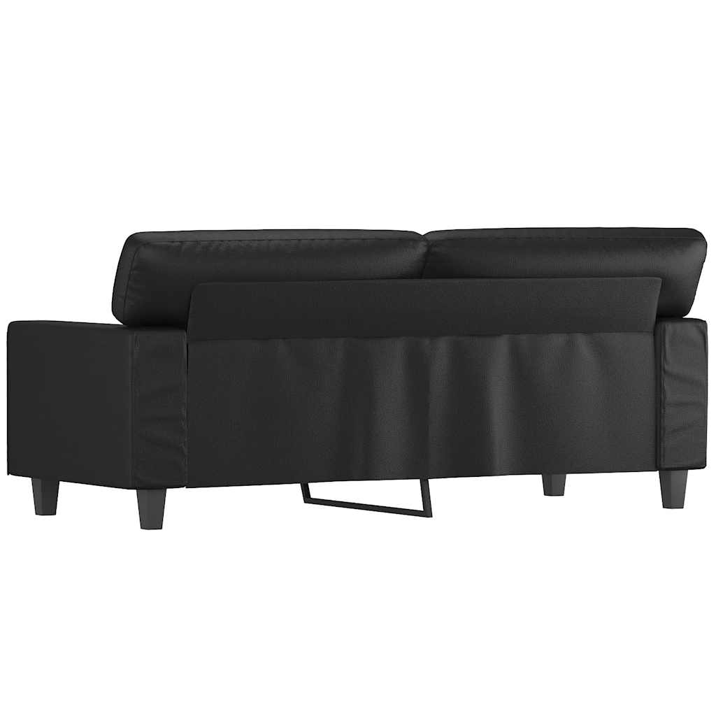 Dvosjed od tkanine crni 140 cm od umjetne kože