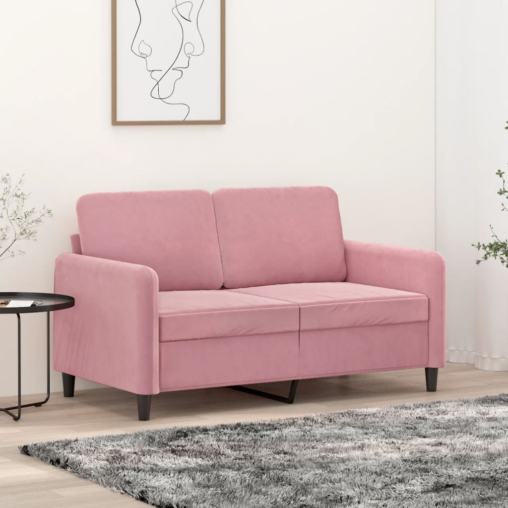 Dvosjed ružičasti 120 cm baršunasti
