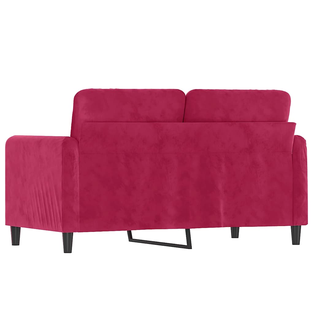 Dvosjed crvena boja vina 120 cm baršunasti