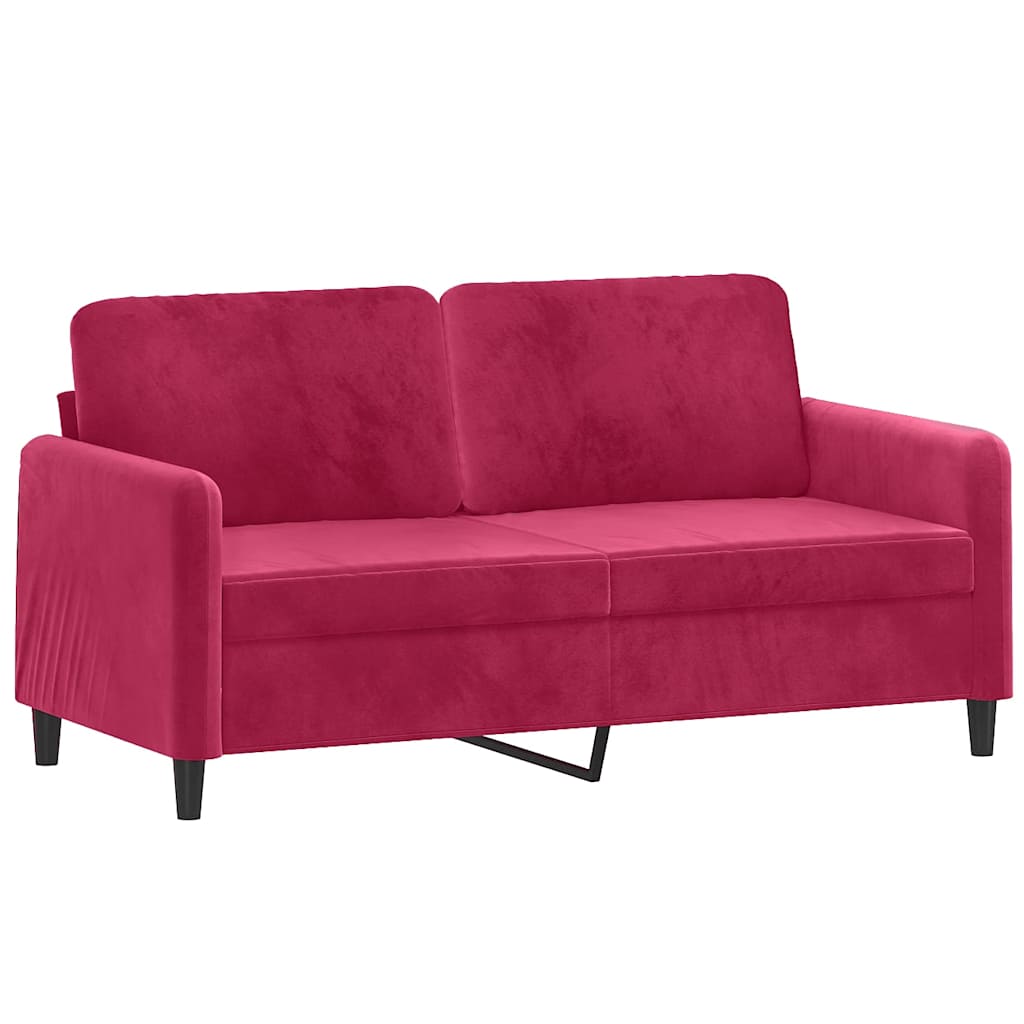 Dvosjed crvena boja vina 140 cm baršunasti
