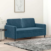 Dvosjed plavi 140 cm baršunasti