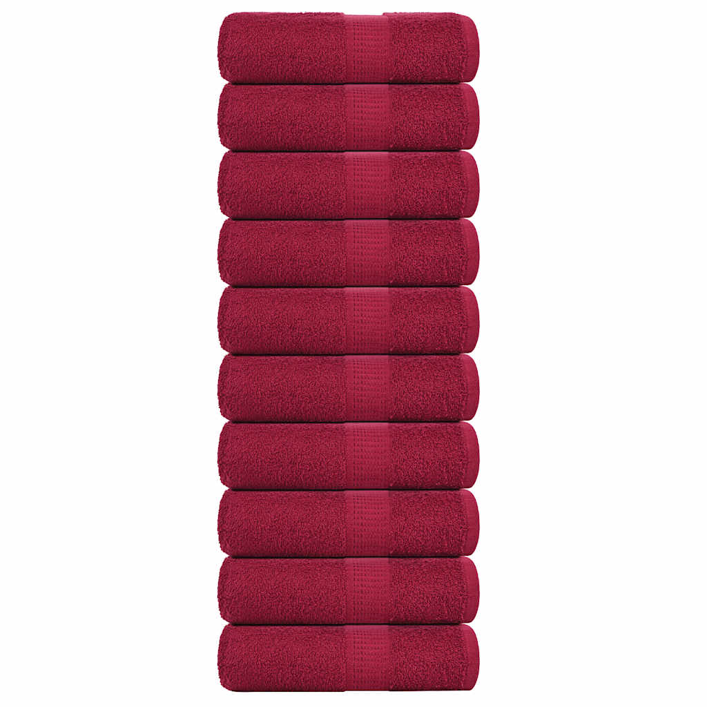 Ručnici za goste FROGN 10 kom. Bordo 30x50 cm 360 g/m²