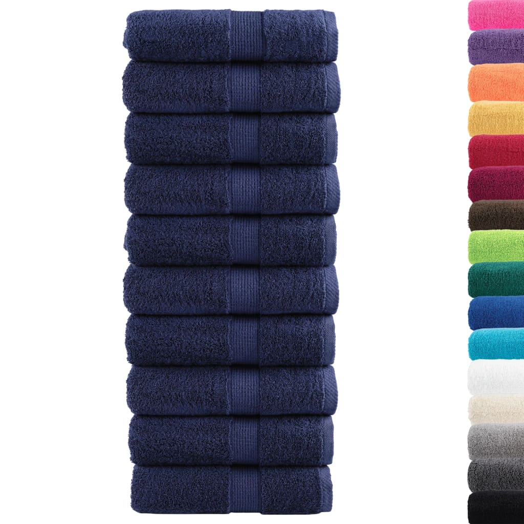 Premium ručnici za pranje SOLUND 10 kom tamnoplave boje 30x30 cm 600 g/m²