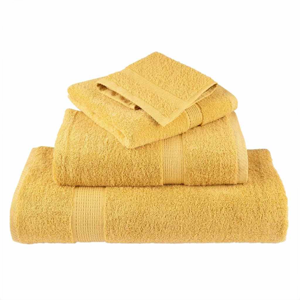 Ručnik za Goste SOLUND 2 pcs Zlatno 15 x 21 cm 550 gsm