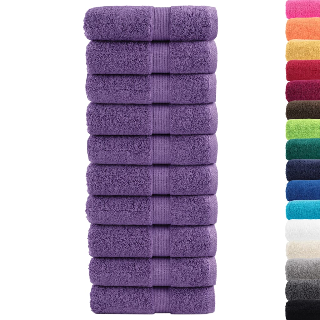 Premium ručnici za pranje SOLUND 10 kom. ljubičaste 30x30 cm 600 g/m²