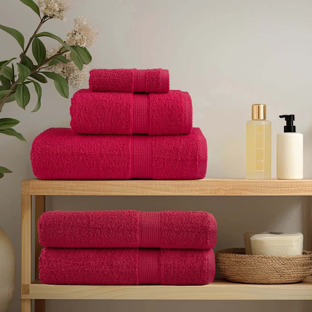 Ručnici za saunu SOLUND 10 kom crveni 80 x 200 cm 600 gsm