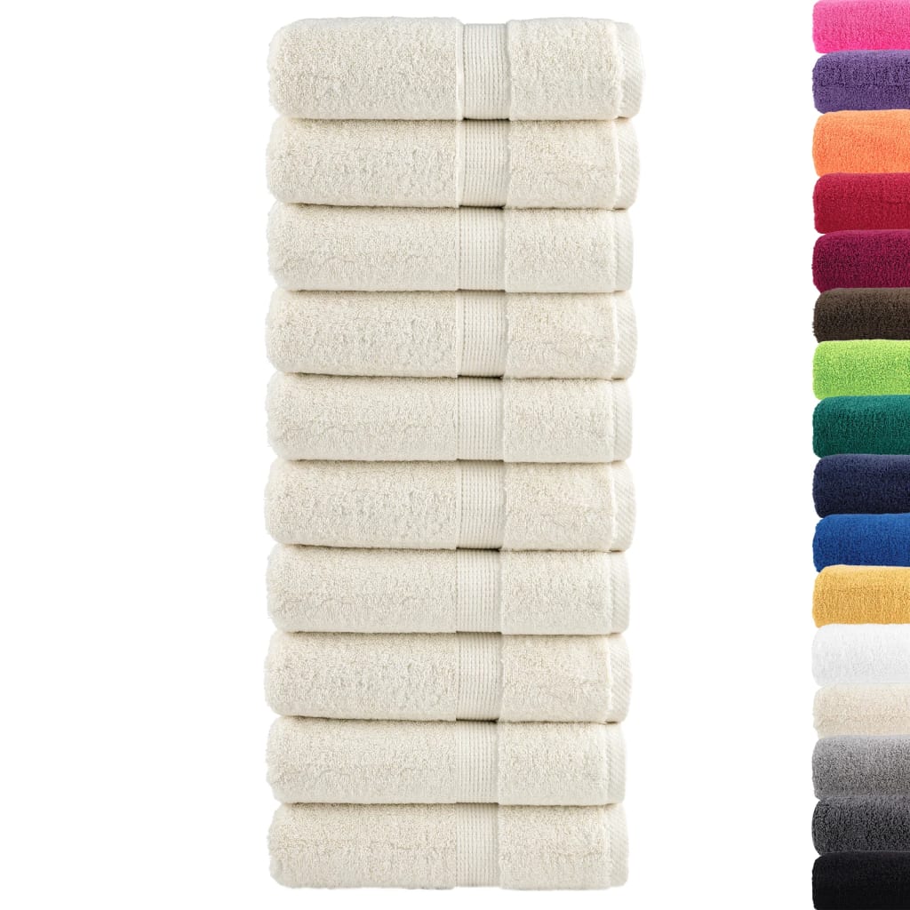 Premium ručnici za pranje SOLUND 10 kom. krem boje 30x30 cm 600 g/m²