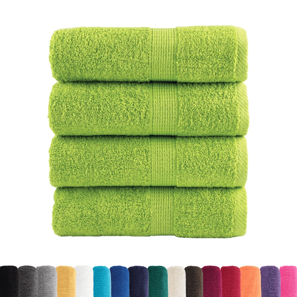 Premium ručnici za pranje SOLUND 4 kom. jabukasto zelene 30x30 cm 600 g/m²