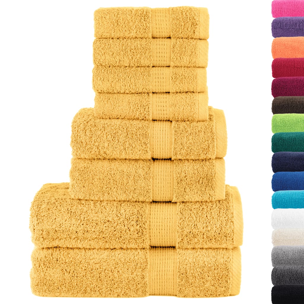 8-dijelni vrhunski set ručnika SOLUND zlatni 600 gsm