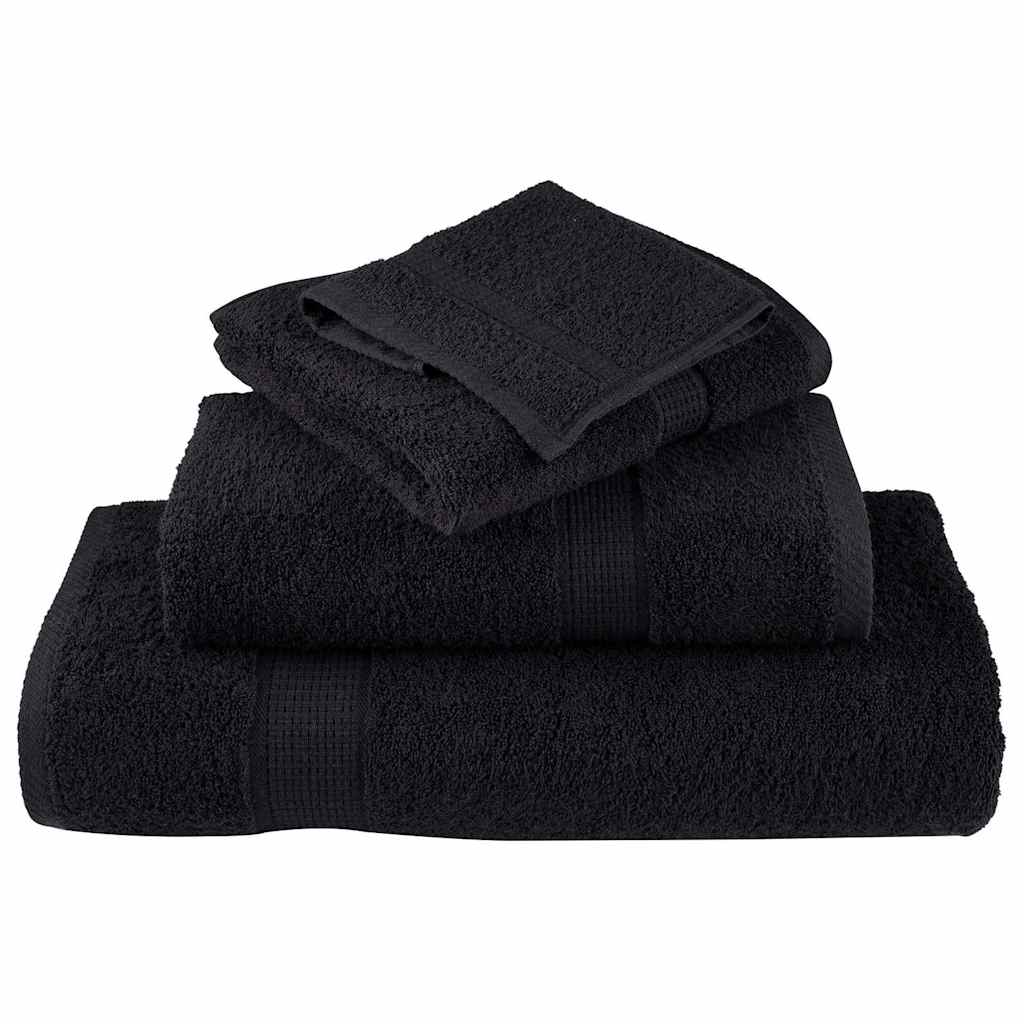 8-dijelni vrhunski set ručnika SOLUND crni 600 gsm