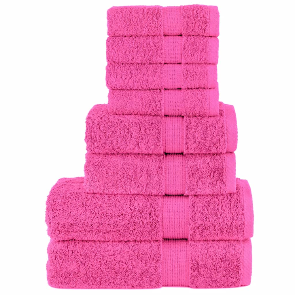 8-dijelni vrhunski set ručnika SOLUND ružičasti 600 gsm