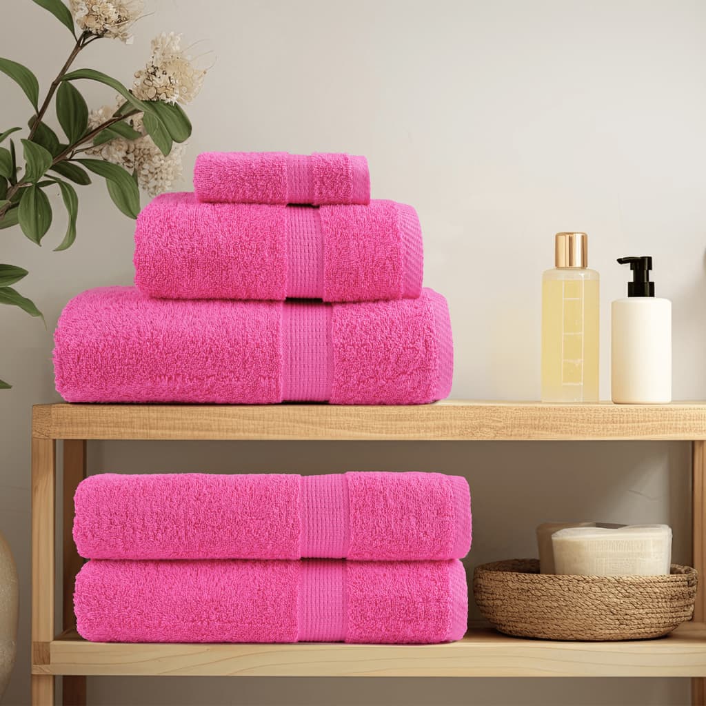 8-dijelni vrhunski set ručnika SOLUND ružičasti 600 gsm