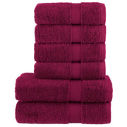 6-dijelni vrhunski set ručnika SOLUND bordo 600 gsm
