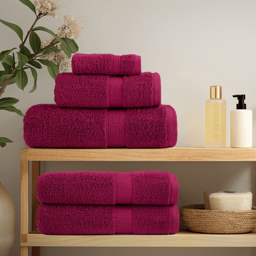 6-dijelni vrhunski set ručnika SOLUND bordo 600 gsm