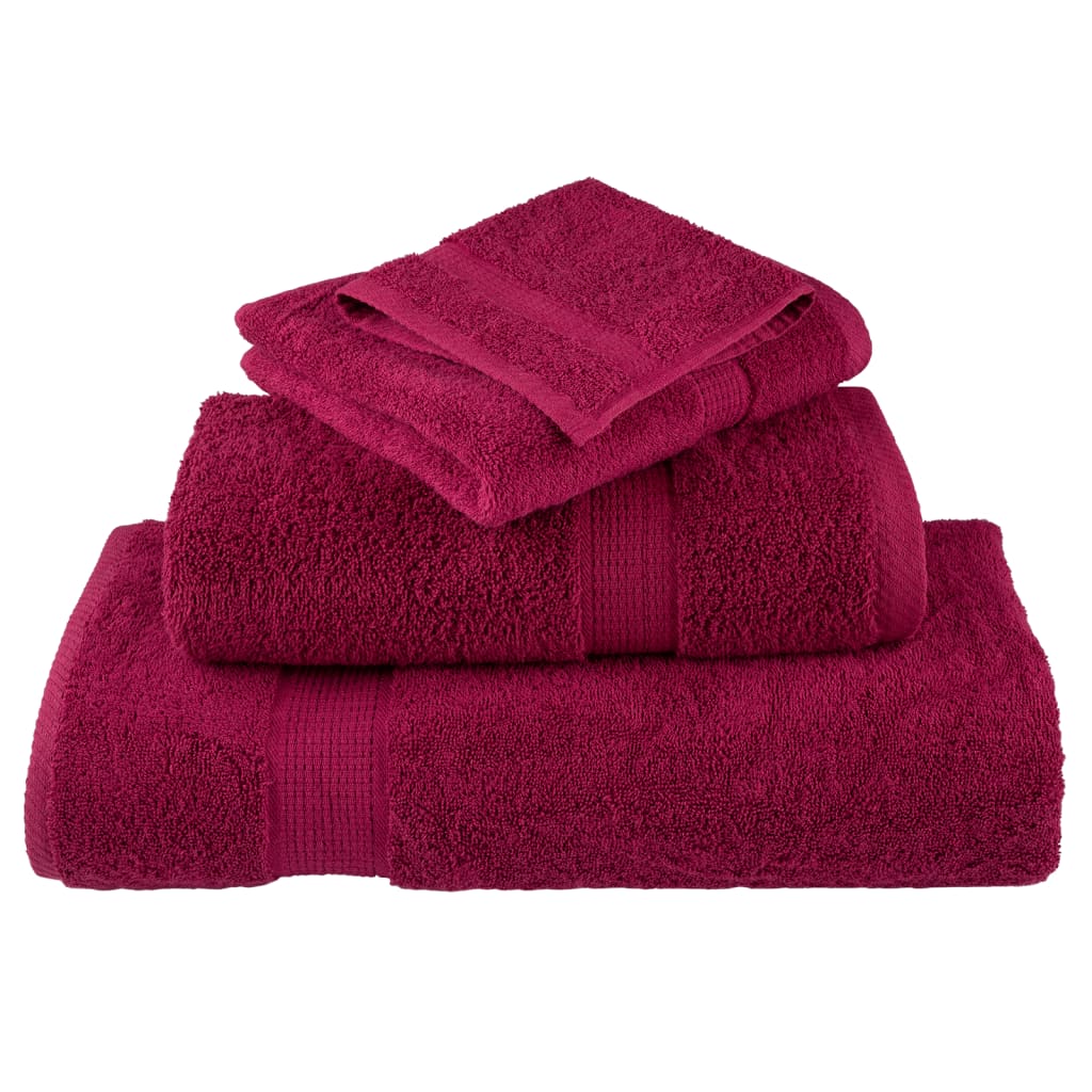 6-dijelni vrhunski set ručnika SOLUND bordo 600 gsm
